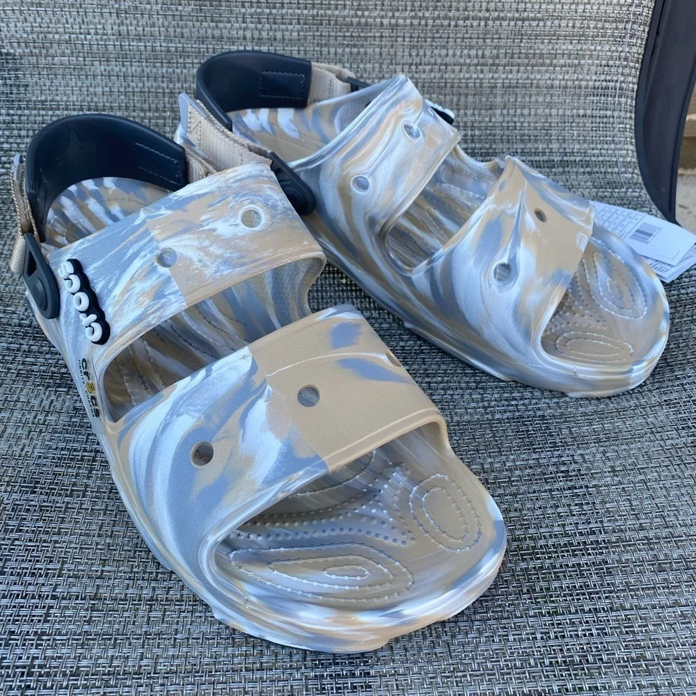 Crocs Classic All-Terrain Sandal Chai/Multi Marbled Tie-Dye Men's Size 15